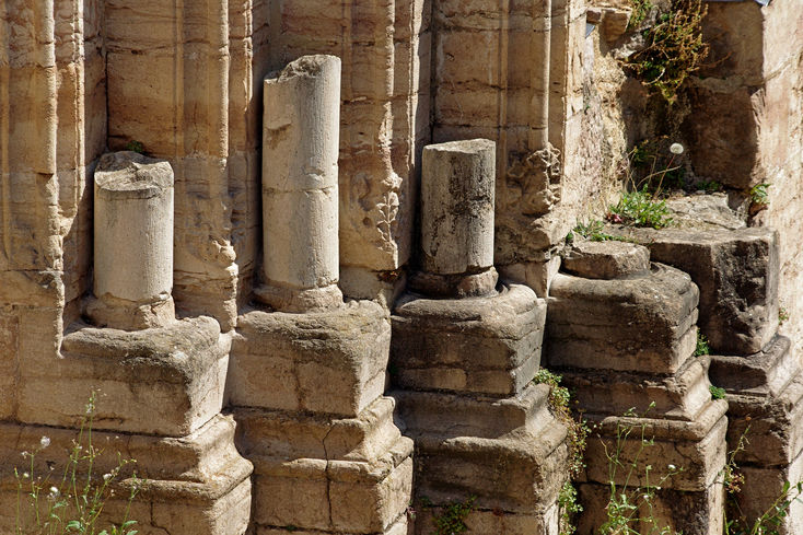 Columns of the basilica in Cluny