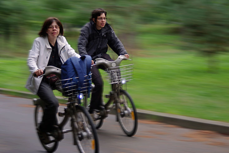 Riding bike in the Bois de Boulogne