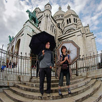 In front of the church of Sacr-Coeur after rain