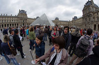 The queue in front of the Louvre
